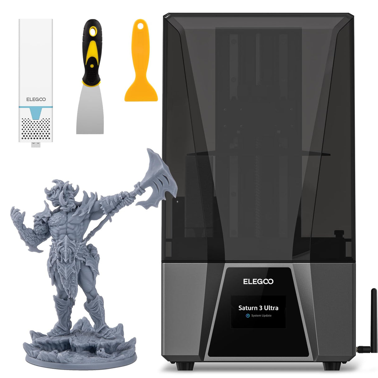 ELEGOO Saturn 3 Ultra 12K MSLA 3D Printer with 10" Monochrome LCD COB Refractive Light Source ACF Release Film WiFi Transfer Printing Size 218.88mm*122.88mm*260mm ELEGOO