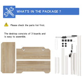 BUNOEM L-Shaped 59" Height Adjustable Electric Standing Desk,Height Stand Up Computer Desk,Sit and Stand Home Office Desk with Splice Board (Oak Top, White Frame) BUNOEM