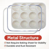CAKETIME Silicone Muffin Pan, Metal Reinforced Frame Cupcake Pan 12 Cups Regular Size Easy to Move in or Out of Oven Non-Stick (2) CAKETIME
