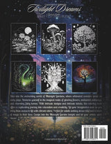 Midnight Garden Adult Coloring Book | Twilight Dreams |: Magical Black Background Coloring Pages Of Whimsical Enchanted Calming Beautiful Glowing ... Fantasy Tree houses in a Relaxing Landscapes WoodArtSupply