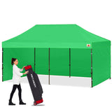 ABCCANOPY Heavy Duty Easy Pop up Canopy Tent with Sidewalls 10x20, Kelly Green ABCCANOPY