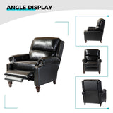 HULALA HOME Genuine Leather Recliner Chair, Classic and Traditional Push Back Recliner Chair for Living Room, Adjustable Leather Cigar Reclining Vintage with Nail Head Trim,Black HULALA HOME