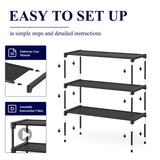 Kitsure Shoe Rack - Premium Non-Woven Shoe Rack Shelf, Shoe Organizer for Closet, Entryway, Garage & Corridor, Sturdy & Durable Long Stackable Shoe Shelves, Medium, Black Kitsure