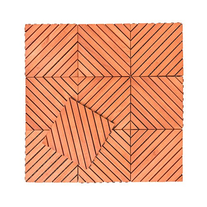 VIFAH V182 Interlocking FSC Eucalyptus Deck Tile 12-Slat Diagonal Design - WoodArtSupply