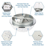 DAKASON LED Ceiling Light Fixture Flush Mount, Crystal Chandelier Modern Ceiling Light for Kitchen, Hallway, Living Room, Foyer, Closet, 12In 15W 1640LM, 3/4/5000K CCT Selectable, Dimmable DAKASON