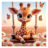 AMORARS 5D Diamond Painting Kit for Adults, Giraffe Swing Diamond Art Beginners - DIY Full Diamond Dot Animal Gem Art Paintings, Suitable Gifts, and Home Decoration Crafts, 12x12Inch AMORARS