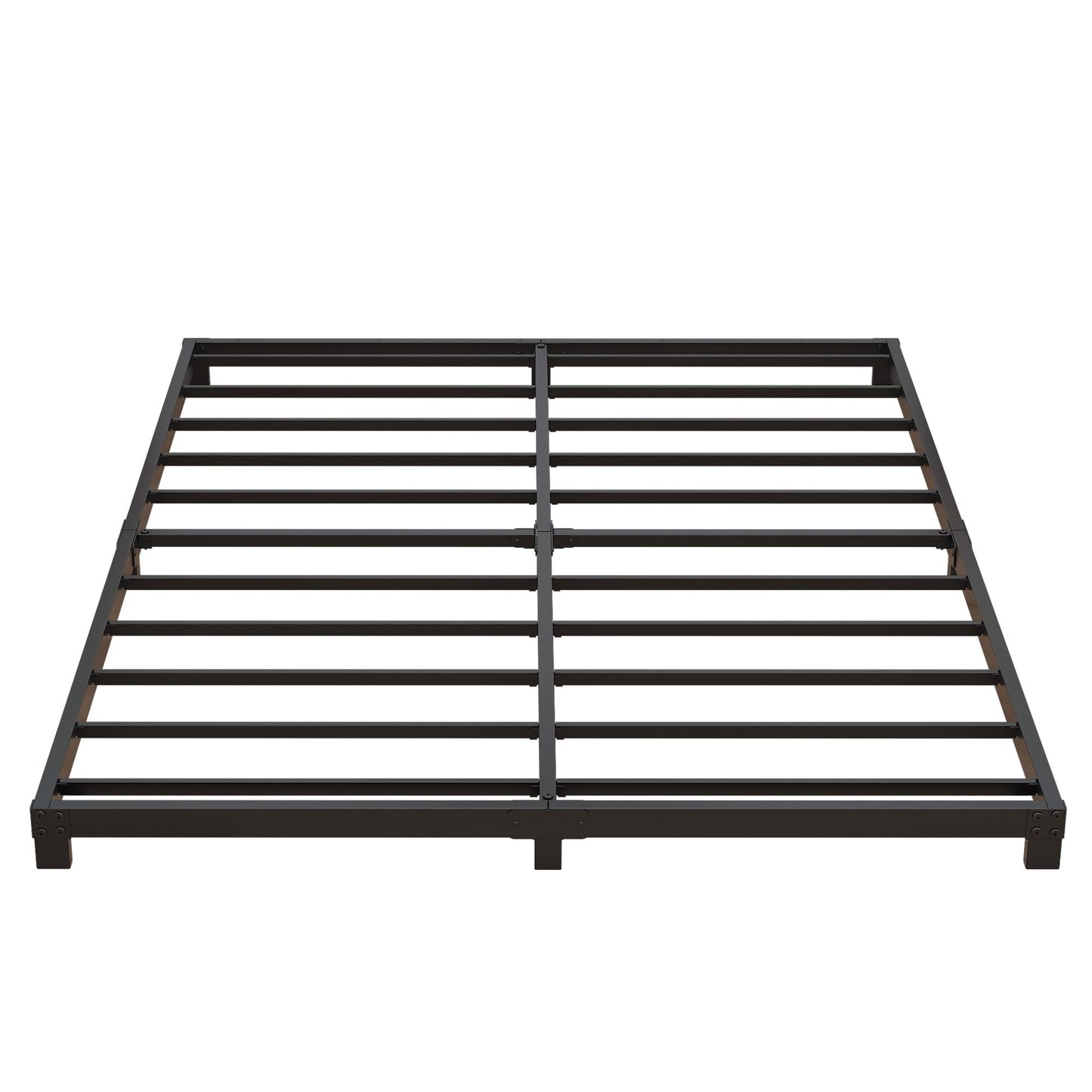 Nailsong 4 Inch Low Profile Queen Bed Frame - Heavy Duty Metal, No Box Spring Needed, Easy Assembly, Black - WoodArtSupply