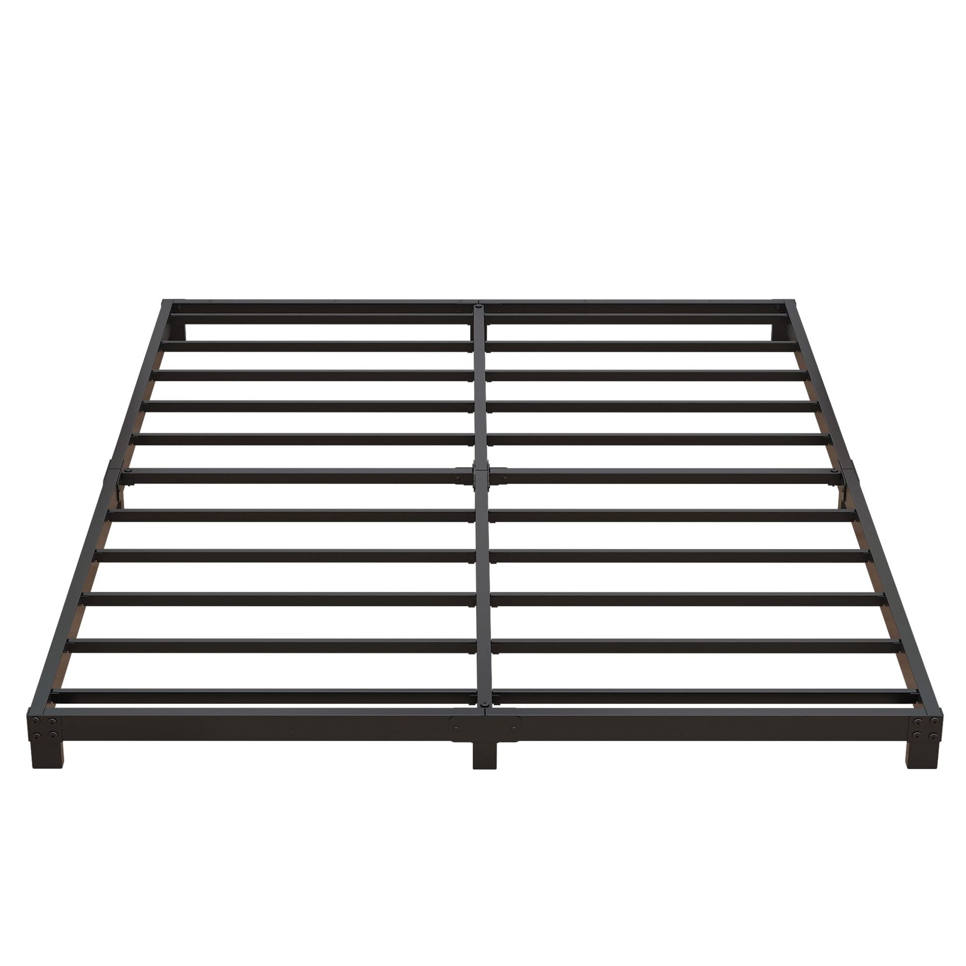 Nailsong 4 Inch Low Profile Queen Bed Frame - Heavy Duty Metal, No Box Spring Needed, Easy Assembly, Black - WoodArtSupply