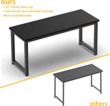 NSdirectModern Computer Desk 63 inch Large Office Desk Writing Study Table for Home Office Desk Workstation Wide Metal Sturdy Frame Thicker Steel Legs, Black. NSdirect
