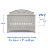 Delta Children Perry 6-in-1 Convertible Crib - Greenguard Gold Certified, Moonstruck Grey Delta Children