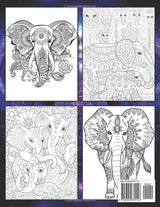 Large Print Elephants Adult Coloring Book: 50 Beautiful Elephants Designs for Stress Relief and Relaxation Majosta