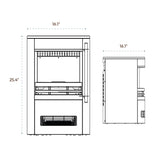 Cambridge Round Freestanding Electric Fireplace with Remote Control, Realistic Flame Indoor Space Heater with Rounded Viewing Window for Living Room, Bedroom, Basement CAMBRIDGE