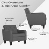 STHOUYN Living Room Chairs Accent Chairs Set of 2, Waiting Room Arm Chairs, Reading Chairs for Bedroom Comfy Club Chair Tufted, Office Small Space (2, Grey) STHOUYN