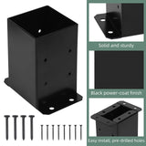 Cskunxia 4x4 Post Base 2Pcs Wood Fence Post Bracket Anchor Base Brackets Deck Post Base for Pergola Railing Mailbox Deck (Inner Size 3.6x3.6) Cskunxia