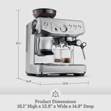 Breville Barista Express Impress Espresso Machine BES876BSS, Brushed Stainless Steel Breville