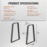 VEVOR 16 inch Trapezoid Steel Table Legs, Replacement Furniture Legs Set of 2 for DIY Coffee Tables, Modern Desks, Bench, Night Stands, Sofa, Max Load 400 lbs Heavy Duty, Quick Instalation Legs Black VEVOR