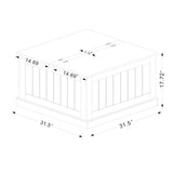 Farmhouse Coffee Table, Square Wood Center Table with Large Hidden Storage Compartment for Living Room, Rustic Cocktail Table with Hinged Lift Top for Home, White Locsear