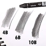 dainayw Graphite Stick Set - Water Soluble - 4B 6B 10B, Art Drawing Supplies for Sketch & Shading Pencils, Artist Sketching - 3 Pcs dainayw