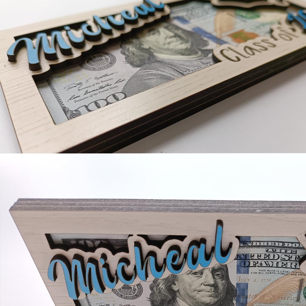 Creative Graduation Money Holders, Personalized Graduation Money Holder, Custom Wooden Graduation Card Box Cash Holder, Graduation Cash Holder Envelope Class of 2024 for Graduates Generic