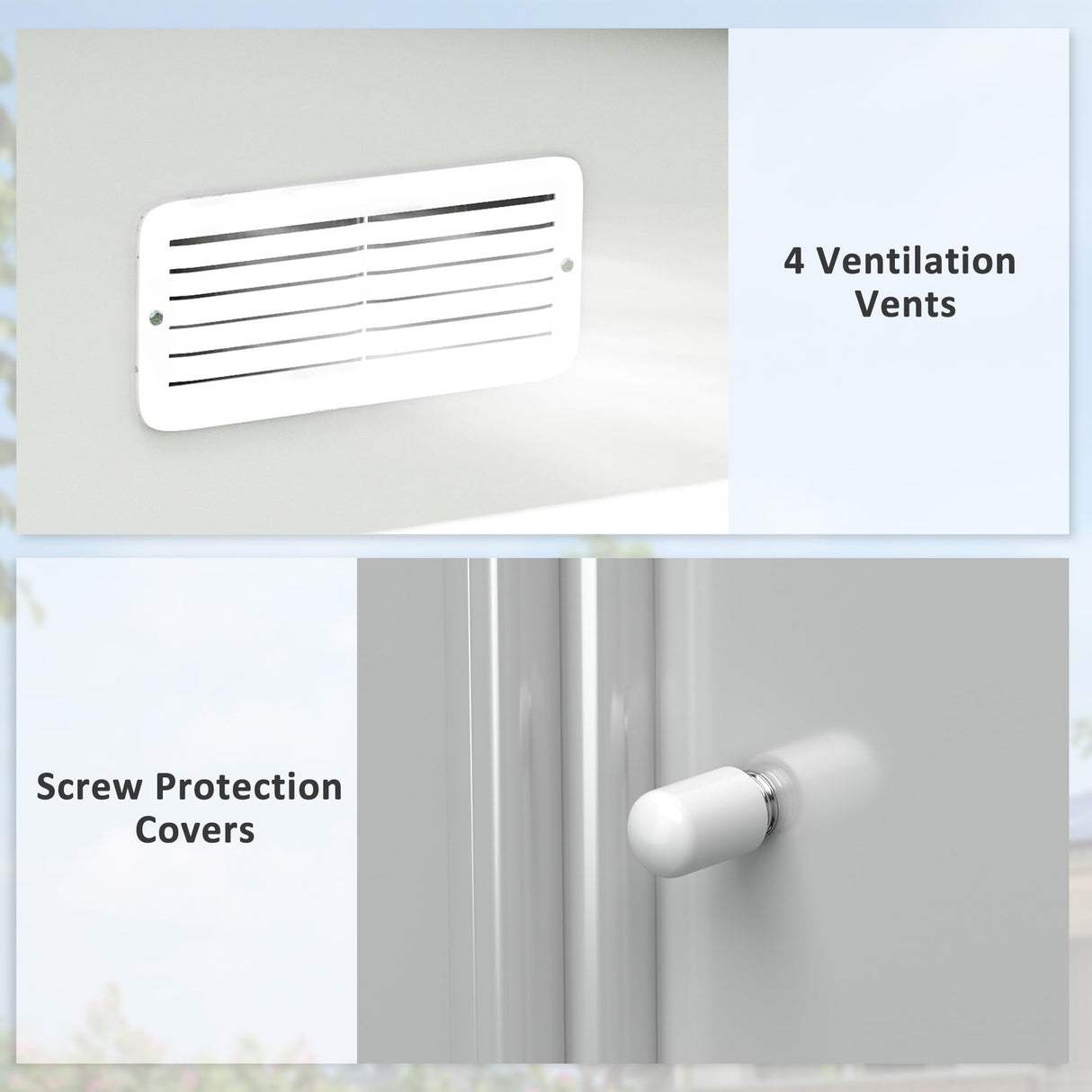 Outsunny 9' x 6' Outdoor Storage Shed, Garden Tool Metal Shed with Foundation Kit, Double Lockable Door, Air Vents and Sloping Roof, for Backyard, Patio, Lawn, Silver Outsunny