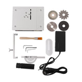 Mini Hobby Table Saw, Handmade Woodworking Bench Saw DIY Model Crafts Cutting Tool with Adjustable Power Supply 63mm HSS Circular Saw Blade (S2), Min EEYBLAEEY