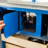 ROCKLER Steel Router Table Cabinet w/Router Dust Collection Box, Swivel Casters, Dual Dust Port & More - Steel Cabinet Holds Router Accessories, ROCKLER