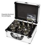 ASNOMY 12PCS TCT Hole Saw Kit for Hard Metal, 5/8"-2-1/8" Inch Tungsten Carbide Tipped Hole Cutter Set with Titanium-Plated Pilot Drill bit for Metal, Stainless Steel, Iron, Wood, Plastic ASNOMY