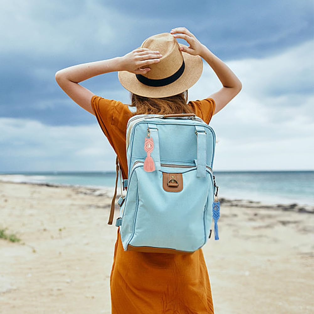 ACRNIGHEET 6PCS Seashell Macrame Keychain Kit for Beginners DIY Boho Macrame Making Kit for Adults Colorful Keychain Macrame Starter Kit for Keys Bags Charms Ocean Macrame Keychain Kit with Video ACRNIGHEET