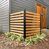 Enclo Privacy Screens EC18009 Charleston Wood Outdoor Privacy Fence Screen Slatted No-Dig Kit 38" W x 42" H, 2 Panels Enclo Privacy Screens