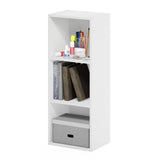 Furinno Pasir 3-Tier No Tool Assembly Open Shelf Bookcase, White Furinno