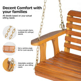 Panana Acacia Wood 2-Seater Porch Swing Outdoor Wooden Swing Bench with Hanging Chains for Garden Backyard Patio Panana