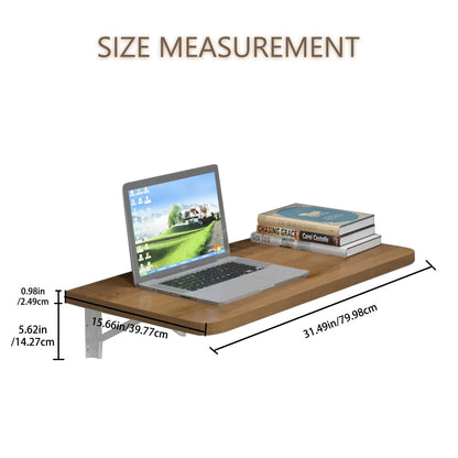 Pmnianhua Wall Mounted Desk,31'' Wall Mounted Drop Leaf Table,Drop Down Table,Folding Table,Fold Down Wall Desk,Floating Desk for Wall Laundry Room Bar Home Office Small Space(Walnut) - WoodArtSupply