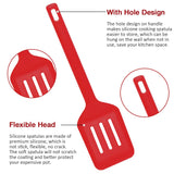 Pharamat Silicone Spatula Set of 4, Silicone Spatula Turner for Kitchen Use, Silicone Slotted Fish Turner Easy to Clean, Slotted Spatula for Eggs, Pancakes(Red) Pharamat