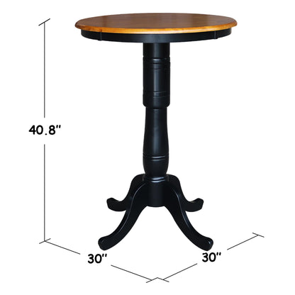International Concepts Table, Bar Height, Black/Cherry