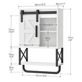 HOOBRO Medicine Cabinet, Farmhouse Bathroom Wall Cabinet with Sliding Barn Door, Adjustable Shelf and Towel Bar, Wall Mounted Storage Cabinet Over The Toilet for Bathroom, Kitchen, Bedroom, White HOOBRO