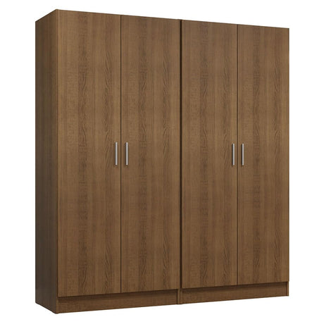 Madesa 4 Doors Storage Cabinet with Ample Shelves Space 63" L Utility Armoire Closet Entryway and Bedroom Organization Unit (Rustic) Madesa