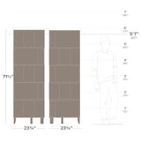 Prepac Nordik 6-Tier White Modern Mid Century Corner Bookcase, 71.5" Extra Tall White Corner Shelf with Storage, Multifunctional Freestanding Bookshelf for Home Office, Living Room, Bedroom Prepac