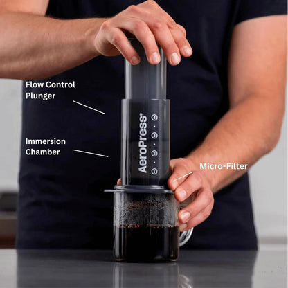 AeroPress Original Coffee and Espresso-style Maker, Barista Level Portable Coffee Maker with Chamber, Plunger, & Filters, Quick Coffee and Espresso Maker