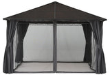 Hardtop Patio Gazebo with Curtains and Netting by ABCCANOPY ABCCANOPY