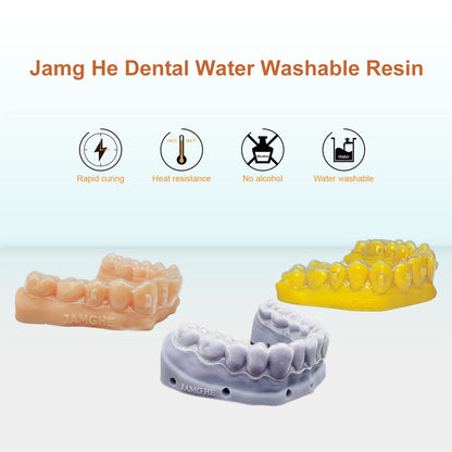 JAMG HE Rapid UV-Curing Resin 405nm, Dental Model Resin for Orthodontic Brace Water Washable with Lower Shrinkage & High Presicion Beige 500G…