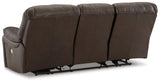 Signature Design by Ashley Leesworth Modern Leather Match Power Reclining Sofa with USB Ports, Dark Brown Signature Design by Ashley