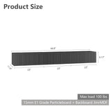 Resenkos Floating TV Stand, Wall Mounted TV Shelf with Led Lights & Power Outlet, Modern Entertainment Center with Storage, 68.8'' Media Console TV Stands for Living Room, Bedroom, Black Resenkos