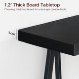 MAHANCRIS Console Table, 63" Industrial Entryway Table, Extra Long Sofa Table Behind Couch, X-Shaped Support, for Entryway, Hallway, Living Room, Black CTHB4801 MAHANCRIS