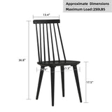 DUHOME Dining Chairs Set of 2 Wood Dining Room Chair Black Spindle Side Kitchen Room Country Farmhouse Chairs Black DUHOME