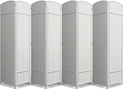 Sorbus 8 Panel Room Divider 6 ft. Tall - Privacy Screen, Extra Wide Double Hinged Panels, Mesh Hand-Woven Design, Partition Room Dividers and Folding Privacy Screens, Wall Divider for Room Separation Sorbus