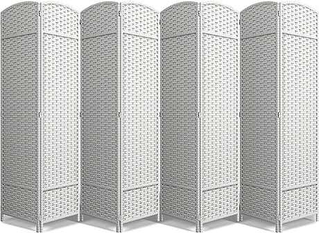 Sorbus 8 Panel Room Divider 6 ft. Tall - Privacy Screen, Extra Wide Double Hinged Panels, Mesh Hand-Woven Design, Partition Room Dividers and Folding Privacy Screens, Wall Divider for Room Separation Sorbus