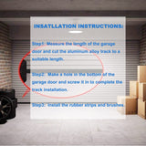 Duzzy Universal Garage Door Seals Kits, Pre-drilled 10 Feet U+O Ring Heavy-Duty Weatherproofing Garage Door Rubber Seals Bottom Pakage with Aluminum Track Retainer Base Kits Duzzy