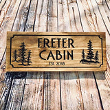 Custom Wooden Sign Personalized Cabin Signs Family Name Rustic Camper Established Benchmark Signs And Gifts