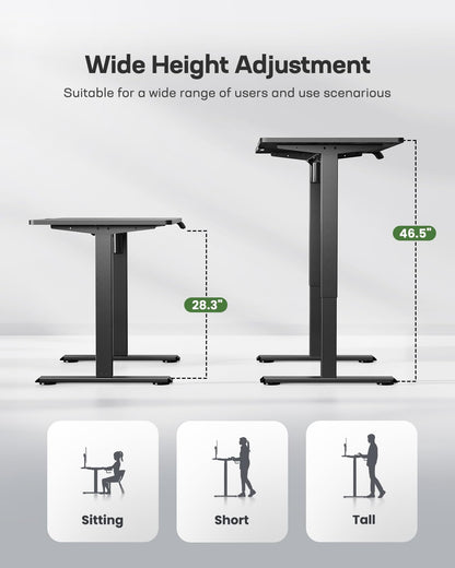 Marsail Electric Standing Desk with Sedentary Reminder, 55 * 24 Inch Standing Desk Adjustable Height, Stand up Desk for Home Office Furniture Computer Desk Memory Preset with Headphone Hook - WoodArtSupply