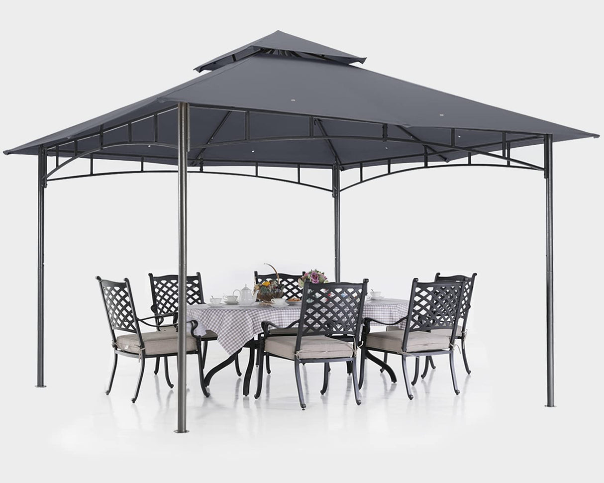 ABCCANOPY Gazebos for Patios 10x10 - Outdoor Steel Frame Gazebo for Lawn Backyard Garden Deck (Dark Gray) ABCCANOPY